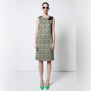 TESS GIBERSON | As seen on Vogue Fashion Show Shift Silk Dress with Leather Bits